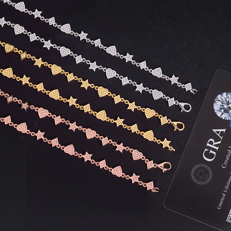 925s & Vvs Moissanite Heart Star Diamond Chain With Iced Out Shine - Image 5