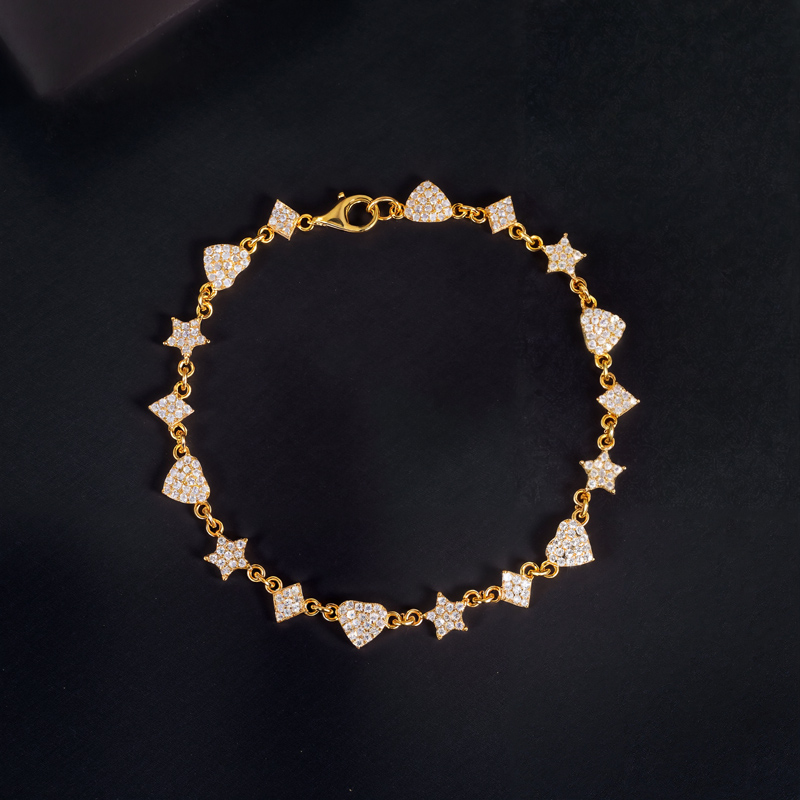 925s & Vvs Moissanite Heart Star Diamond Bracelet With Iced Out Shine - Image 4