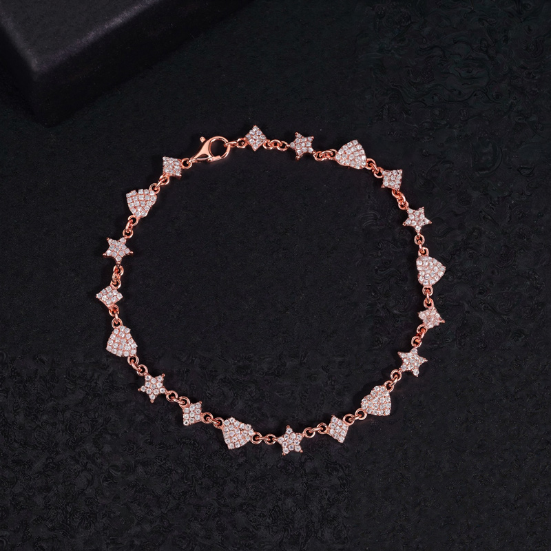 925s & Vvs Moissanite Heart Star Diamond Bracelet With Iced Out Shine - Image 5