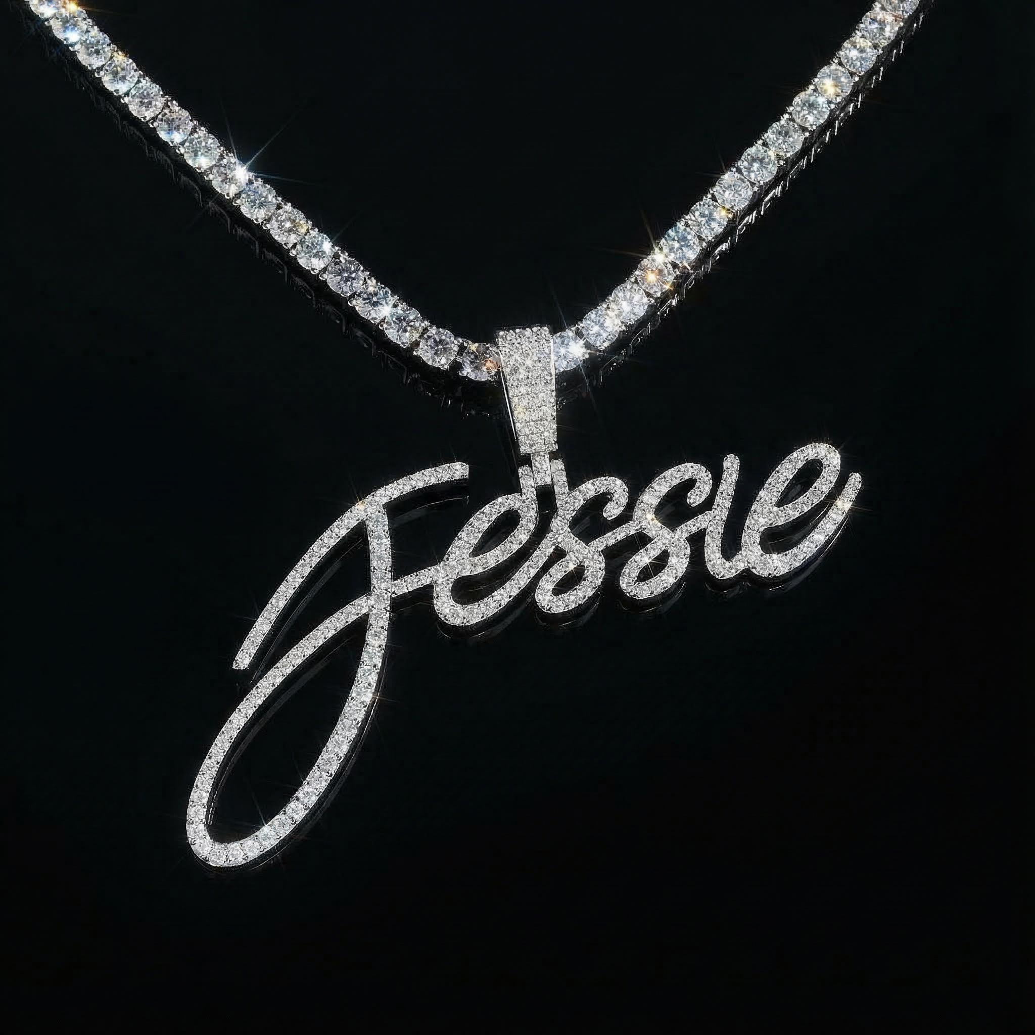 925s & Vvs Moissanite Custom Personalized Name Letter Pendant Iced Out