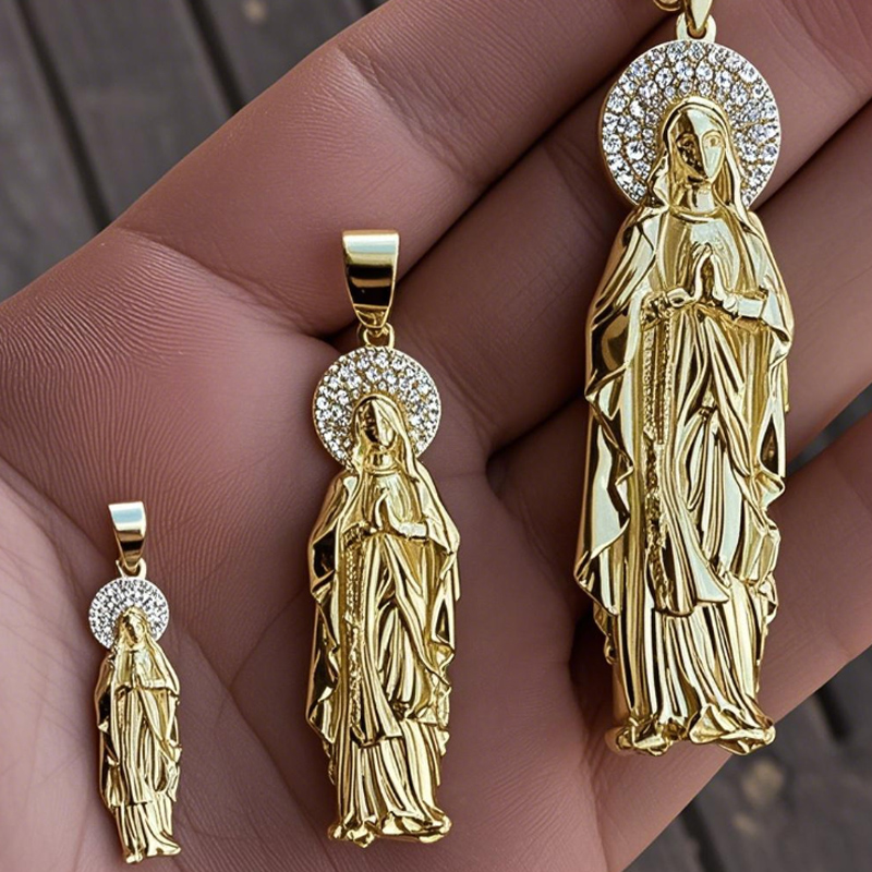 925s & Vvs Moissanite Virgin Mary Pendant Iced Out Shine With Street Luxury - Image 4