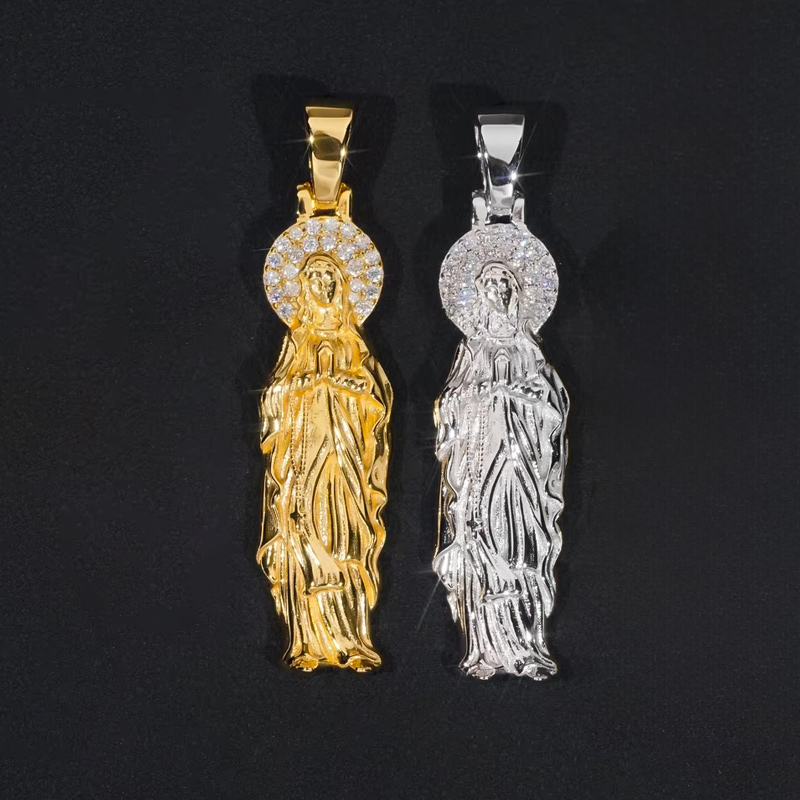 925s & Vvs Moissanite Virgin Mary Pendant Iced Out Shine With Street Luxury - Image 5