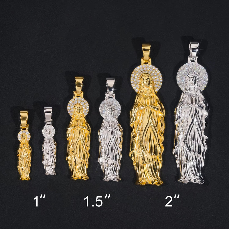 925s & Vvs Moissanite Virgin Mary Pendant Iced Out Shine With Street Luxury - Image 6