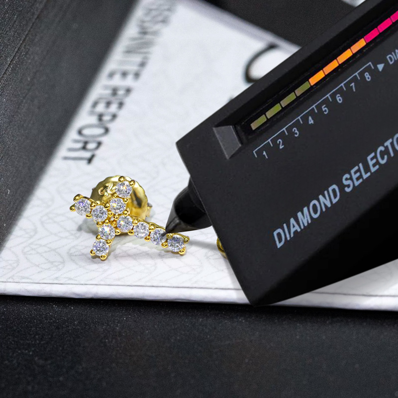 925s & Vvs Moissanite Cross Stud Earrings Iced Out Shine With Street Luxury - Image 4