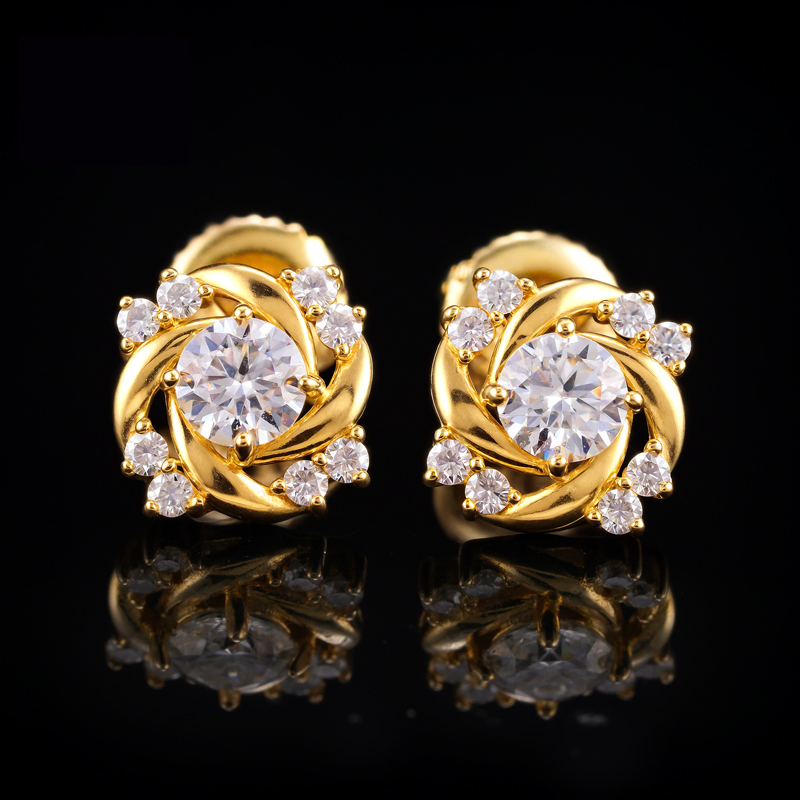 925s & Moissanite Flower Stud Earrings Iced Out Shine With Street Luxury - Image 4