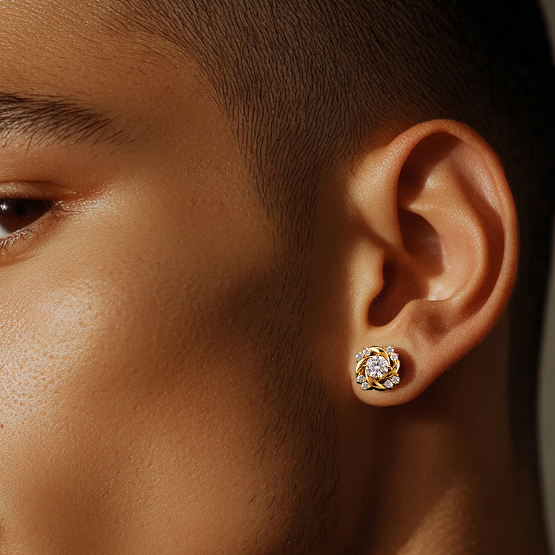 925s & Moissanite Flower Stud Earrings Iced Out Shine With Street Luxury - Image 6