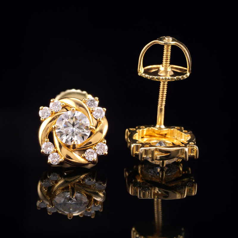 925s & Moissanite Flower Stud Earrings Iced Out Shine With Street Luxury