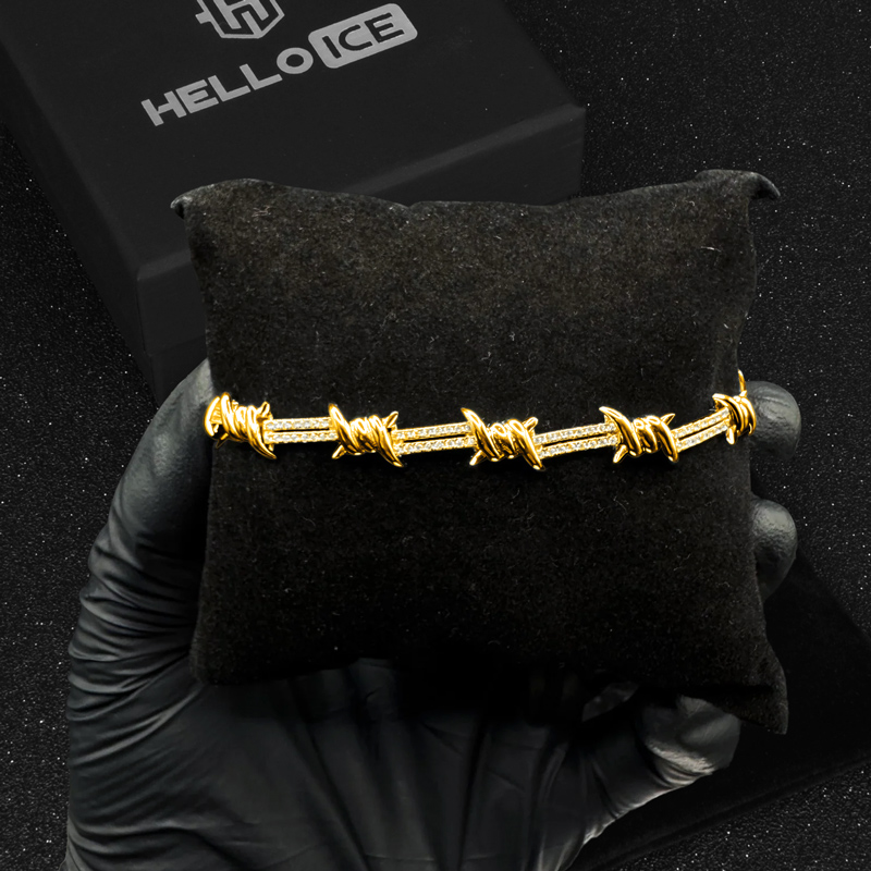 8mm 925s & Vvs Moissanite Barbed Wire Thorn Bracelet Iced Out - Image 5