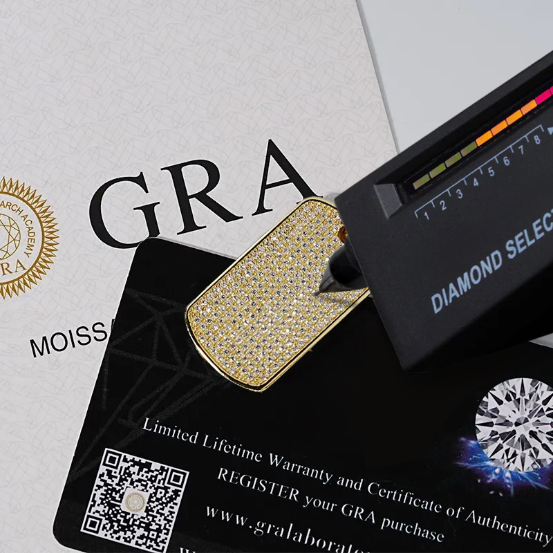 S925 & Moissanite Full Iced Out Dog Tag Pendant With Street Luxury Shine - Image 4