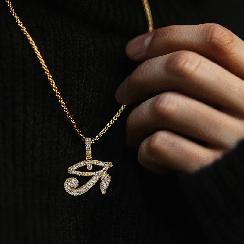925s & Vvs Moissanite Eye Of Horus Pendant With Street Luxury Shine - Image 7