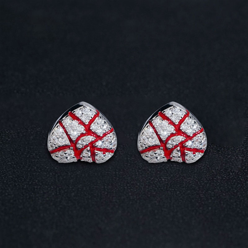 S925 & Moissanite Broken Heart Stud Earrings With Iced Out Shine - Image 3