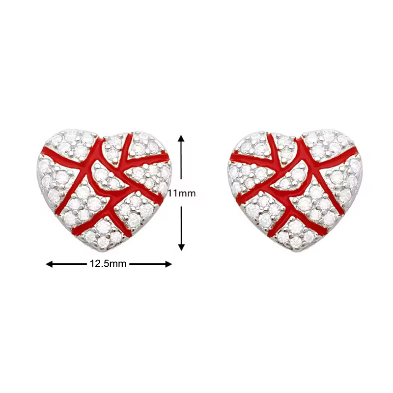S925 & Moissanite Broken Heart Stud Earrings With Iced Out Shine - Image 4