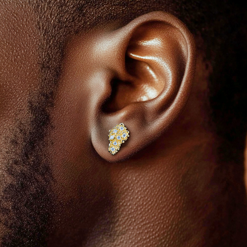 925s & Moissanite Nugget Stud Earrings Iced Out Shine With Street Luxury - Image 7