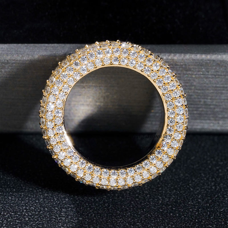 925s & Vvs Moissanite Full Iced Out Baguette Cut Ring Band Silver - Image 5