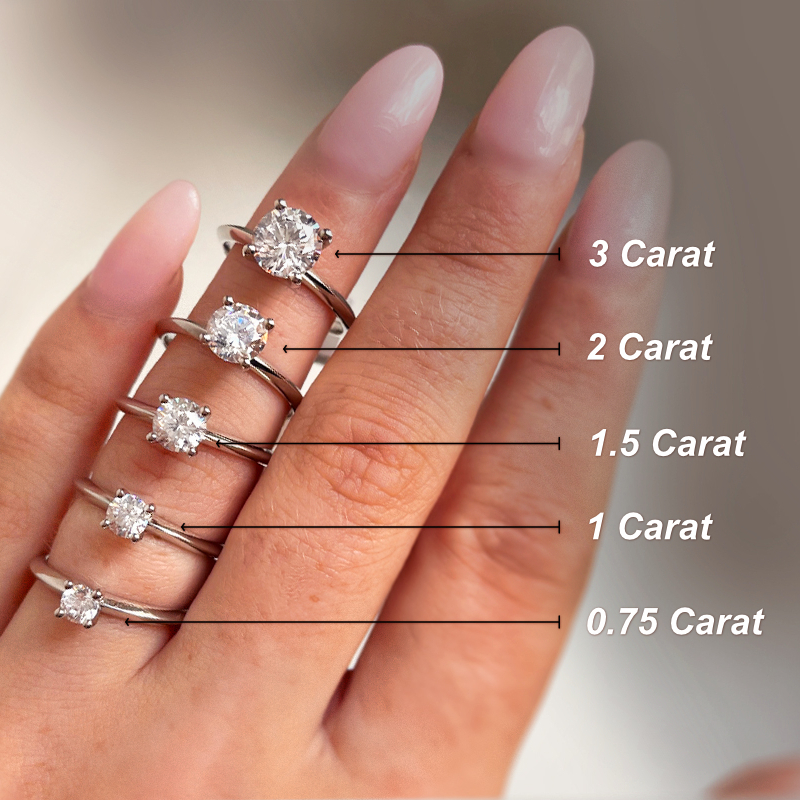 Bold S925 Silver Vvs Moissanite 0.5-3ct Brilliant Round Cut Engagement Ring - Image 6