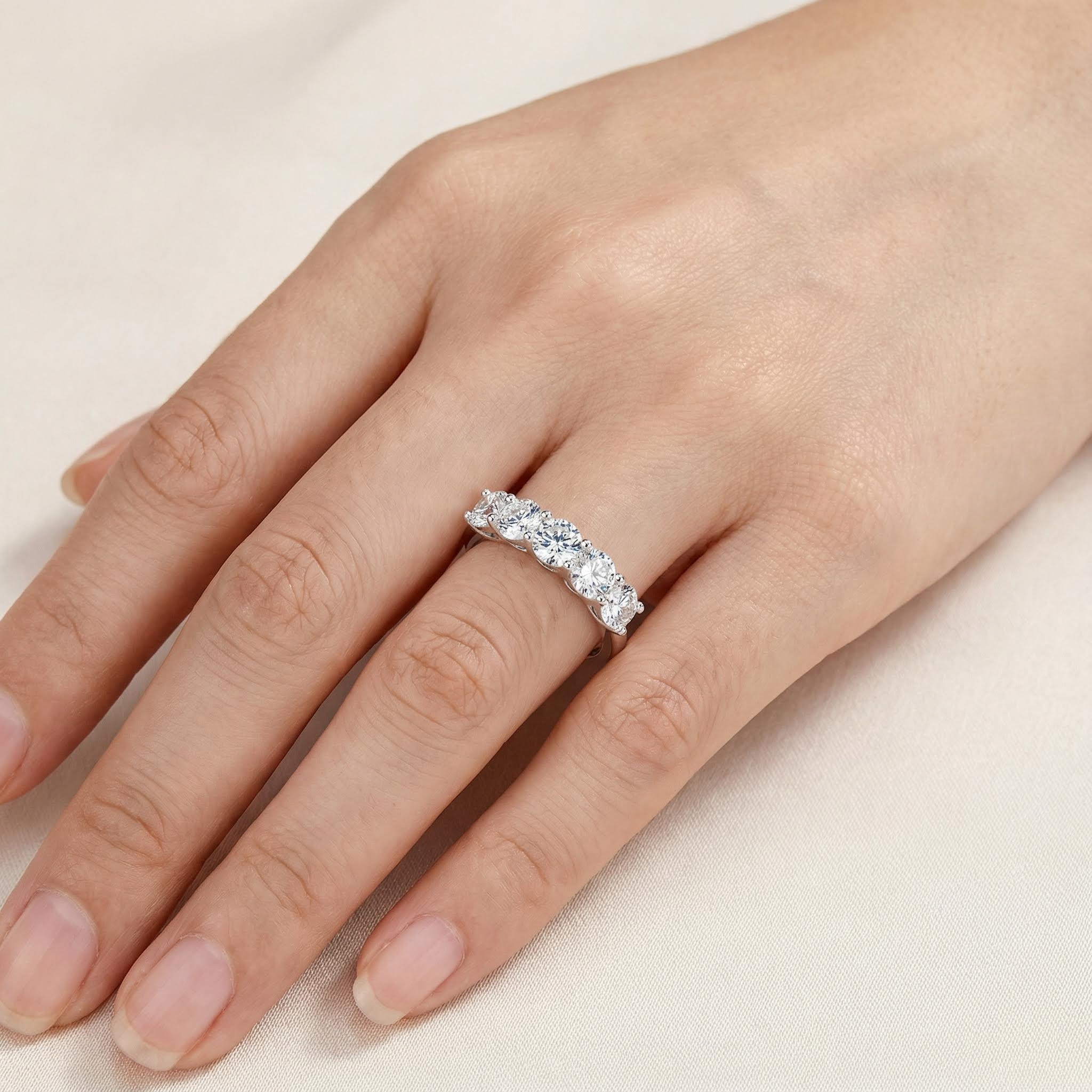 S925 Silver Vvs Moissanite 3.6ct Round Cut Women's Band Iced Out - Image 4