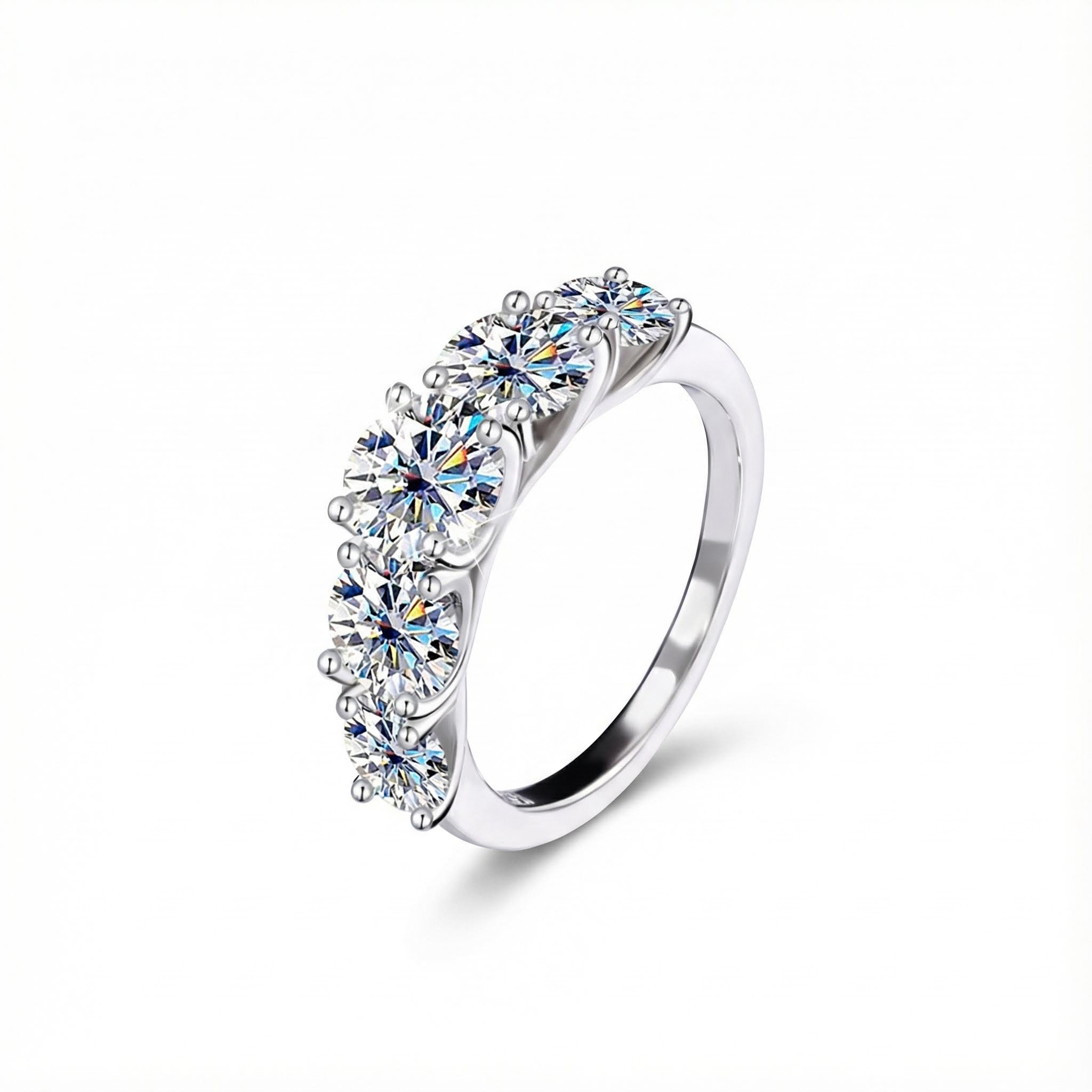 S925 Silver Vvs Moissanite 3.6ct Round Cut Women's Band Iced Out