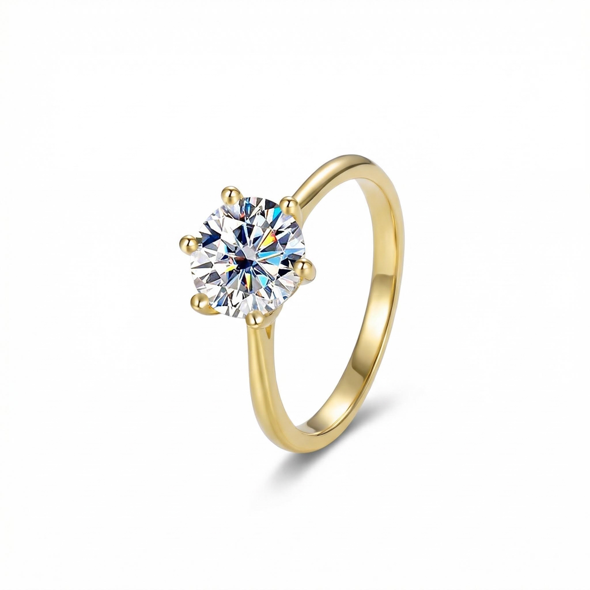 Bold 1ct/2ct/3ct Vvs Moissante S925 Silver 6-claw Solitaire Engagement Ring - Image 5
