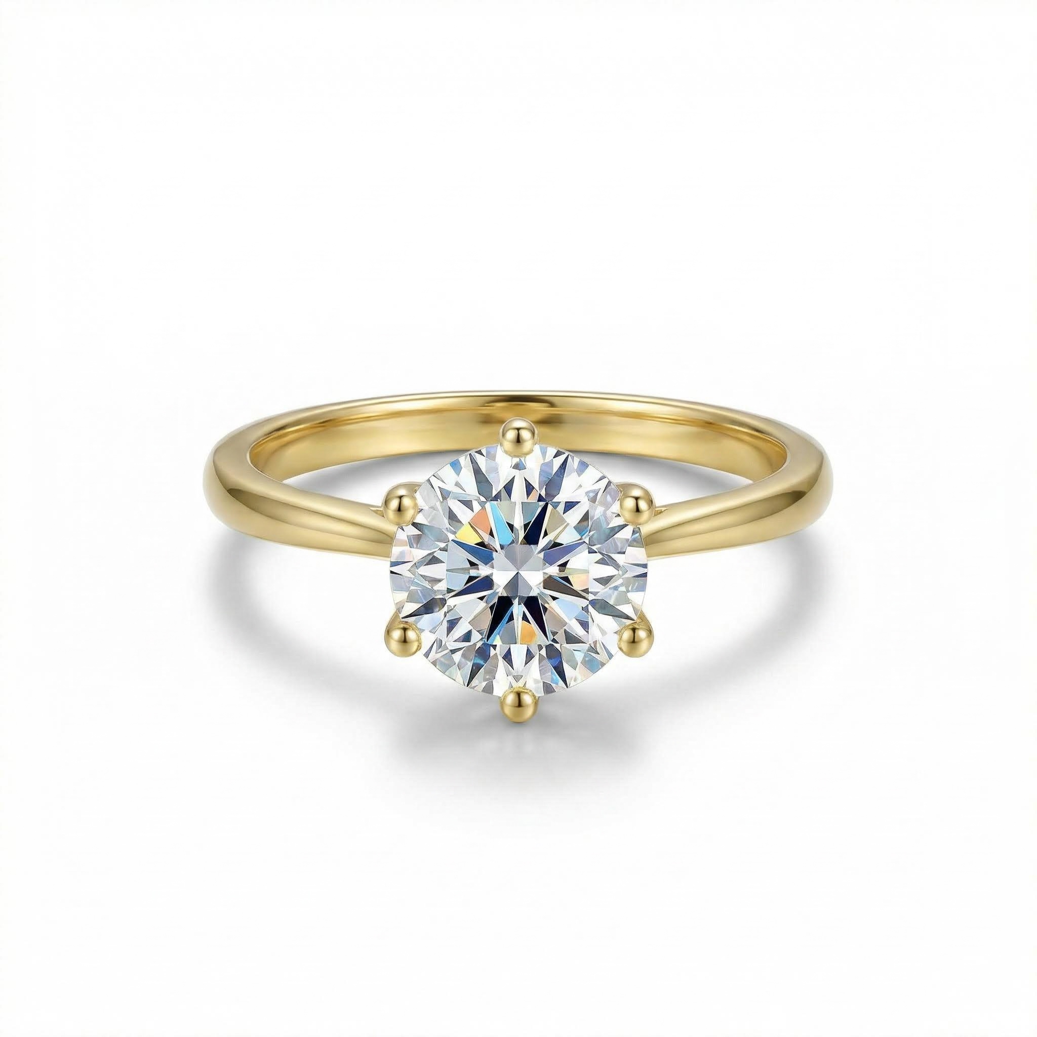 Bold 1ct/2ct/3ct Vvs Moissante S925 Silver 6-claw Solitaire Engagement Ring