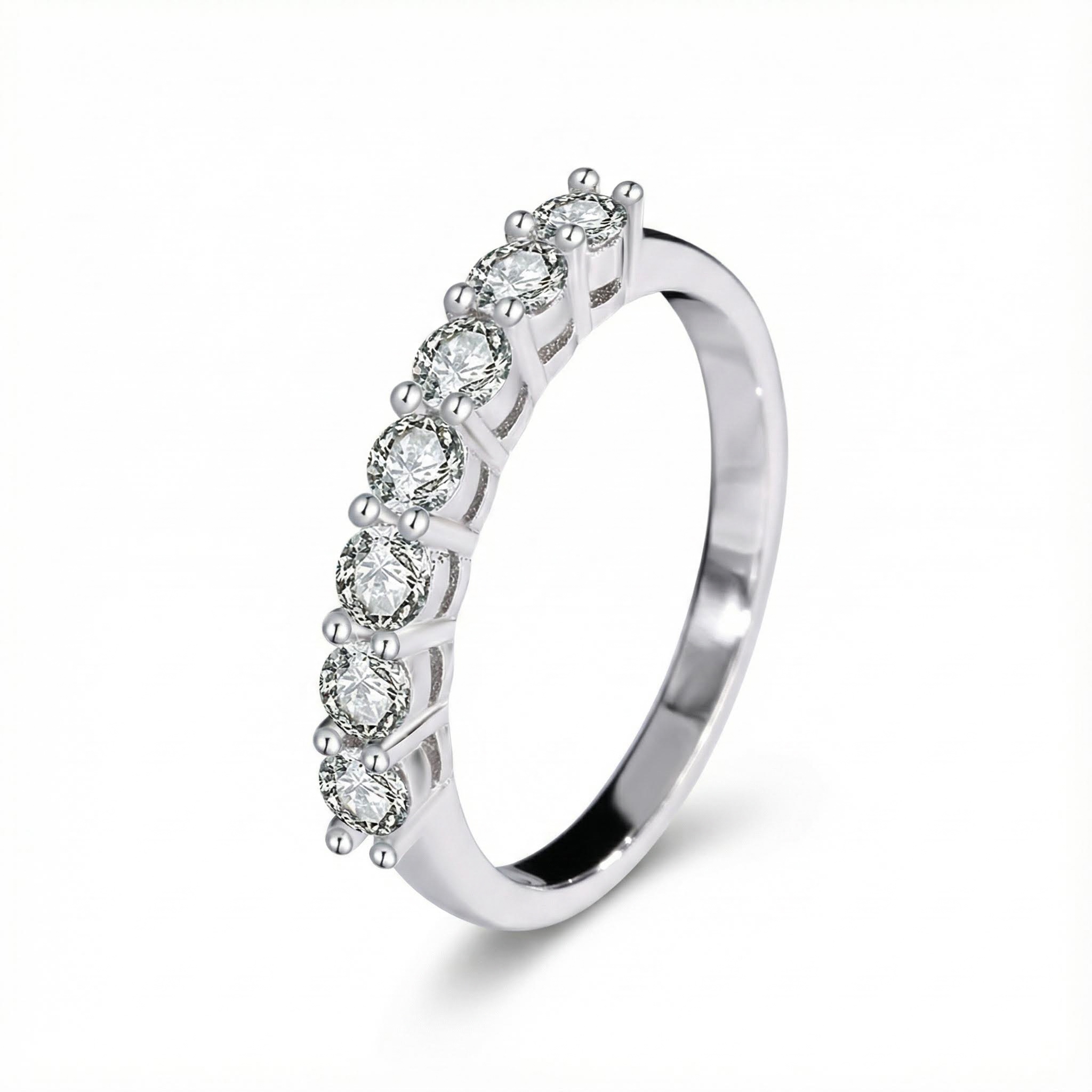 0.7ct Vvs Moissanite S925 Silver Eternity Women Band Iced Out