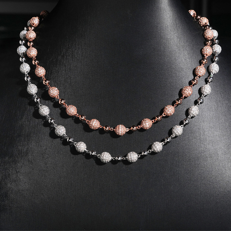 925s & Vvs Moissanite 8mm Iced Out Beads Chain With Street Luxury Shine - Image 3