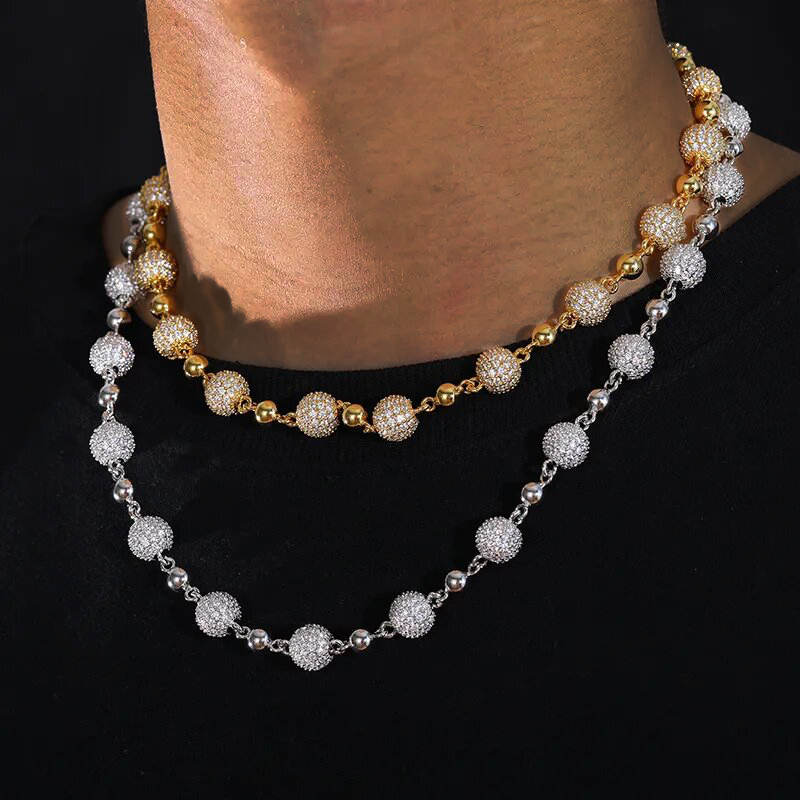 925s & Vvs Moissanite 8mm Iced Out Beads Chain With Street Luxury Shine - Image 5