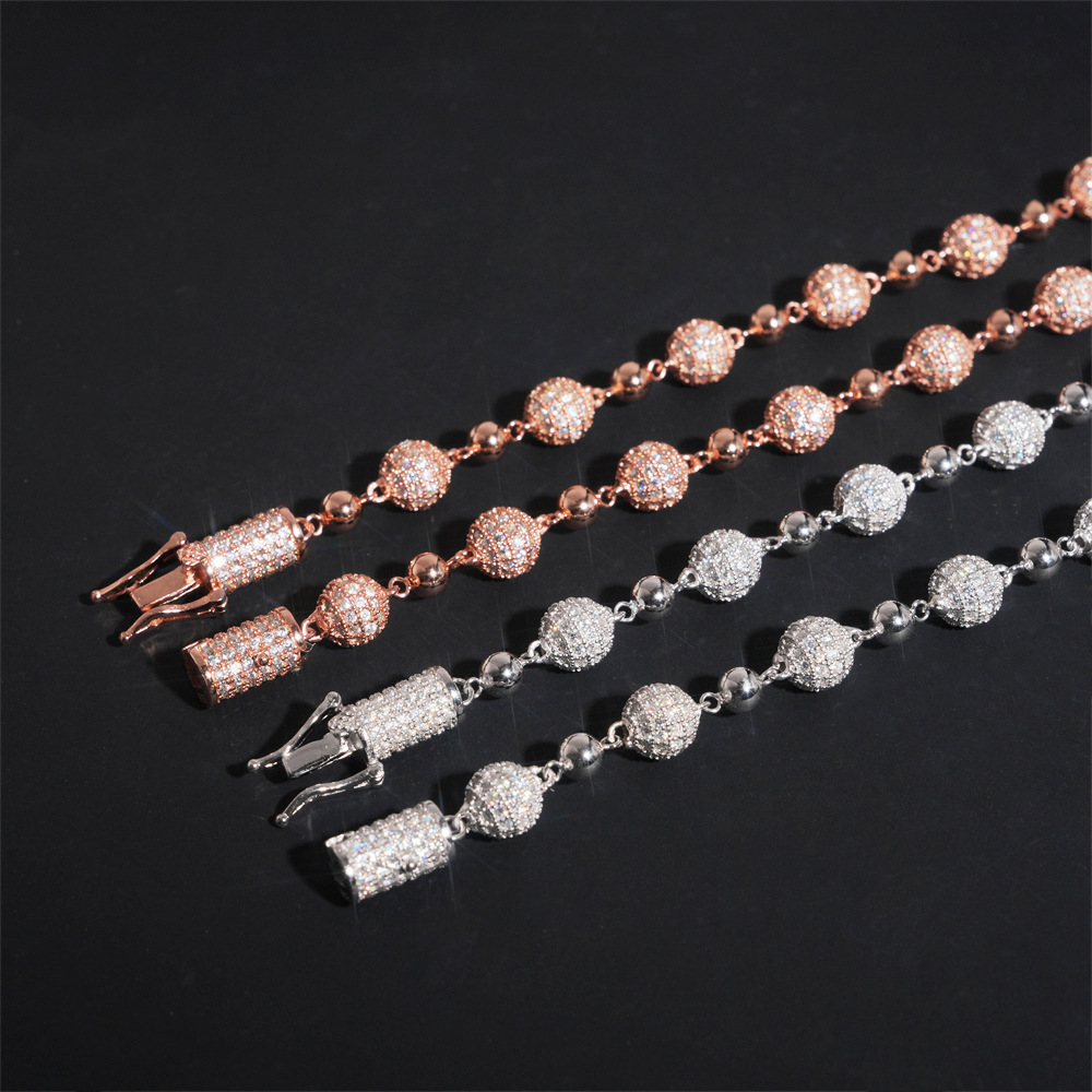 925s & Vvs Moissanite 8mm Iced Out Beads Chain With Street Luxury Shine - Image 8