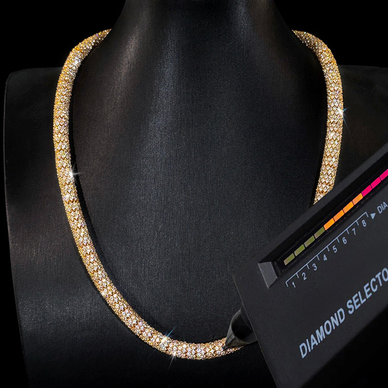 S925 & Moissanite 6mm Fully Paved Snake Chain With Iced Out Shine