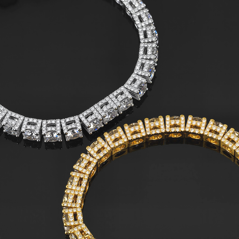 925s & Vvs Moissanite 5mm Tennis Bracelet With Iced Out Out Sides Silver - Image 9