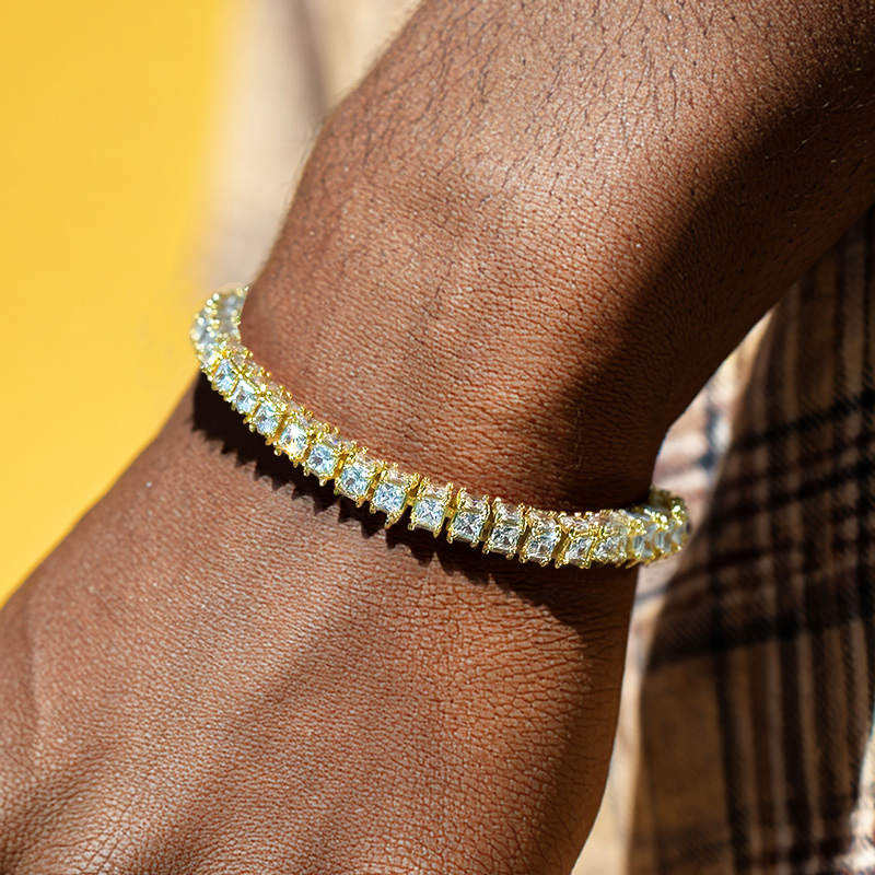 6mm 3-sided Princess Cut Tennis Bracelet Iced Out Shine With Street Luxury - Image 3