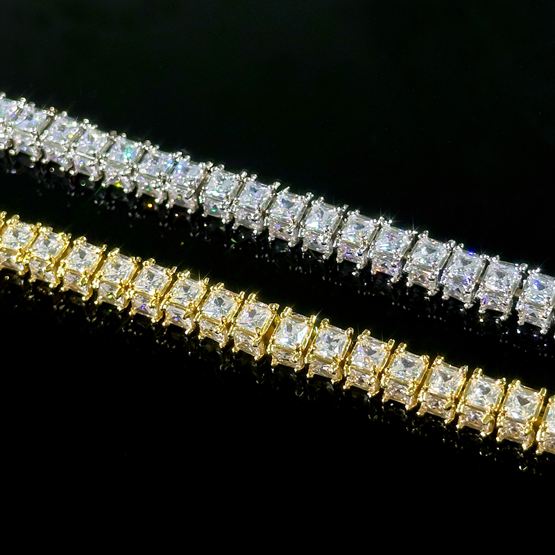 6mm 3-sided Princess Cut Tennis Bracelet Iced Out Shine With Street Luxury - Image 5