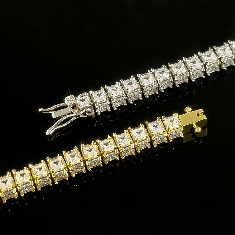 6mm 3-sided Princess Cut Tennis Bracelet Iced Out Shine With Street Luxury - Image 6