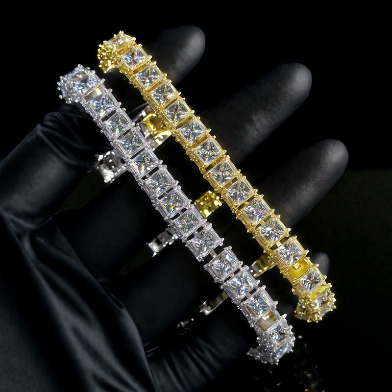 8mm 3-sided Princess Cut Tennis Bracelet Iced Out Shine With Street Luxury - Image 3