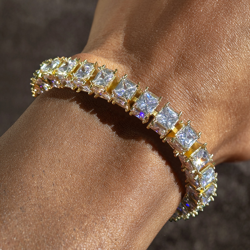 8mm 3-sided Princess Cut Tennis Bracelet Iced Out Shine With Street Luxury - Image 4