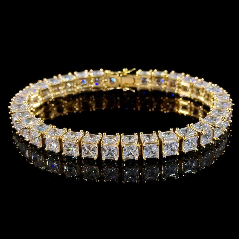 8mm 3-sided Princess Cut Tennis Bracelet Iced Out Shine With Street Luxury - Image 5
