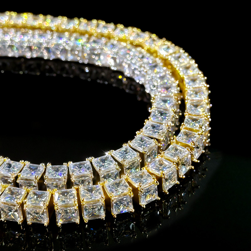 8mm 3-sided Princess Cut Tennis Bracelet Iced Out Shine With Street Luxury - Image 6