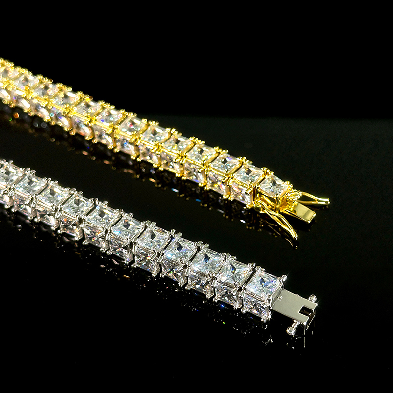 8mm 3-sided Princess Cut Tennis Bracelet Iced Out Shine With Street Luxury - Image 7