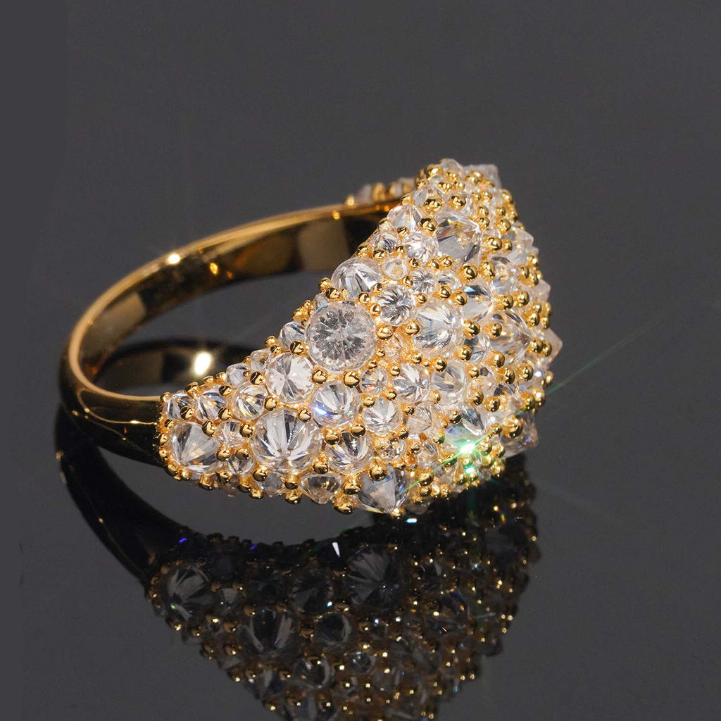 925s & Vvs Moissanite Inverted Diamond Brilliant Round Cut Ring Iced Out - Image 4
