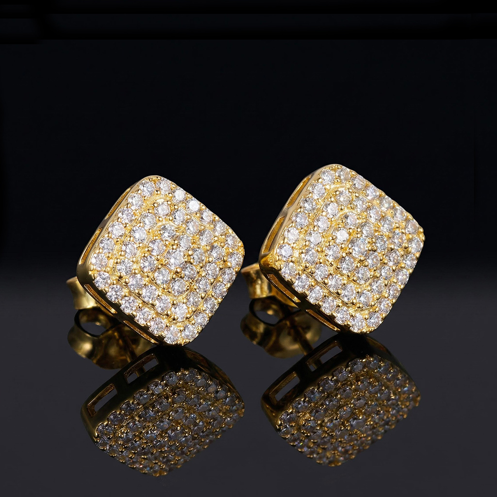 925s & Vvs Moissanite Square Earrings Iced Out Shine With Street Luxury - Image 6
