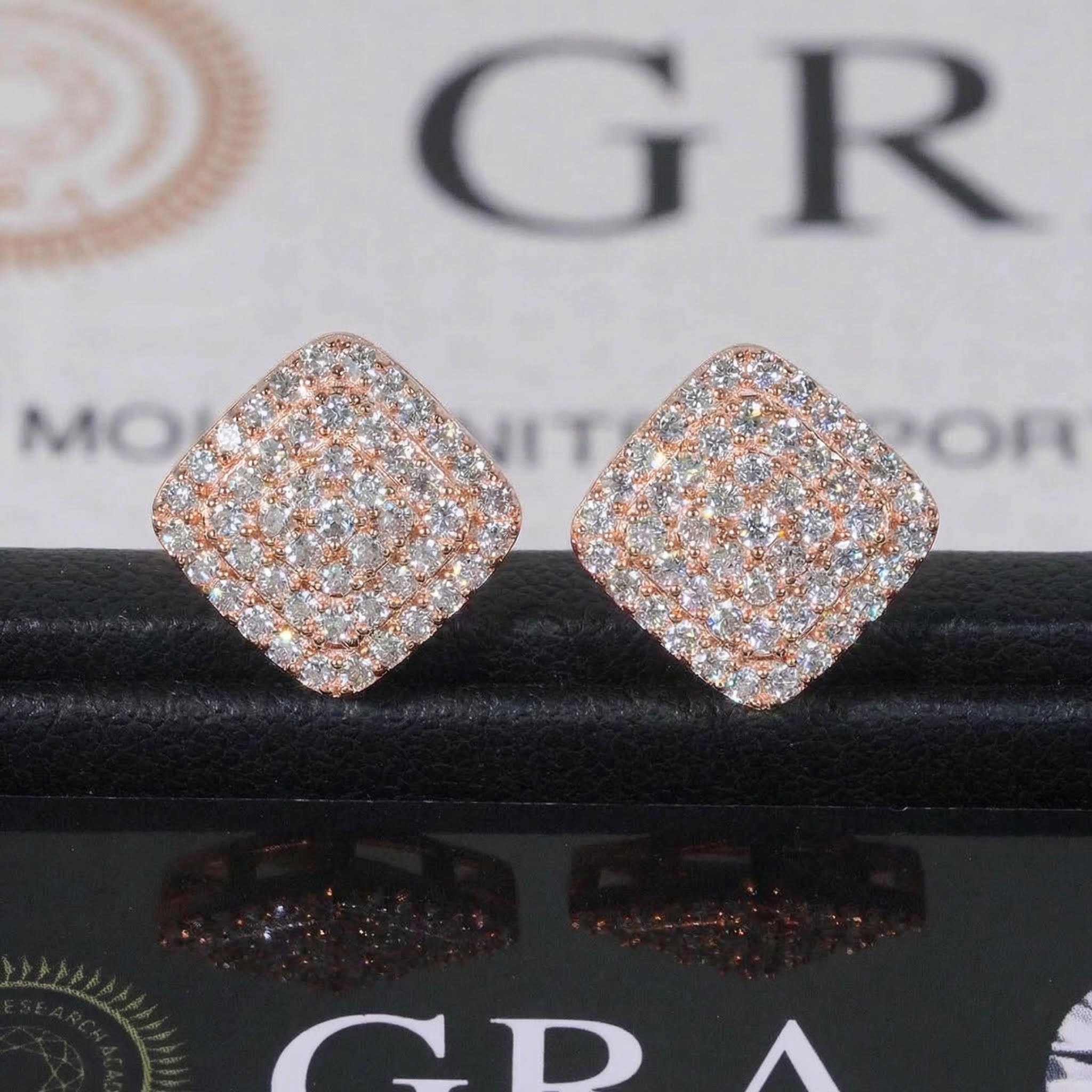 925s & Vvs Moissanite Square Earrings Iced Out Shine With Street Luxury - Image 7