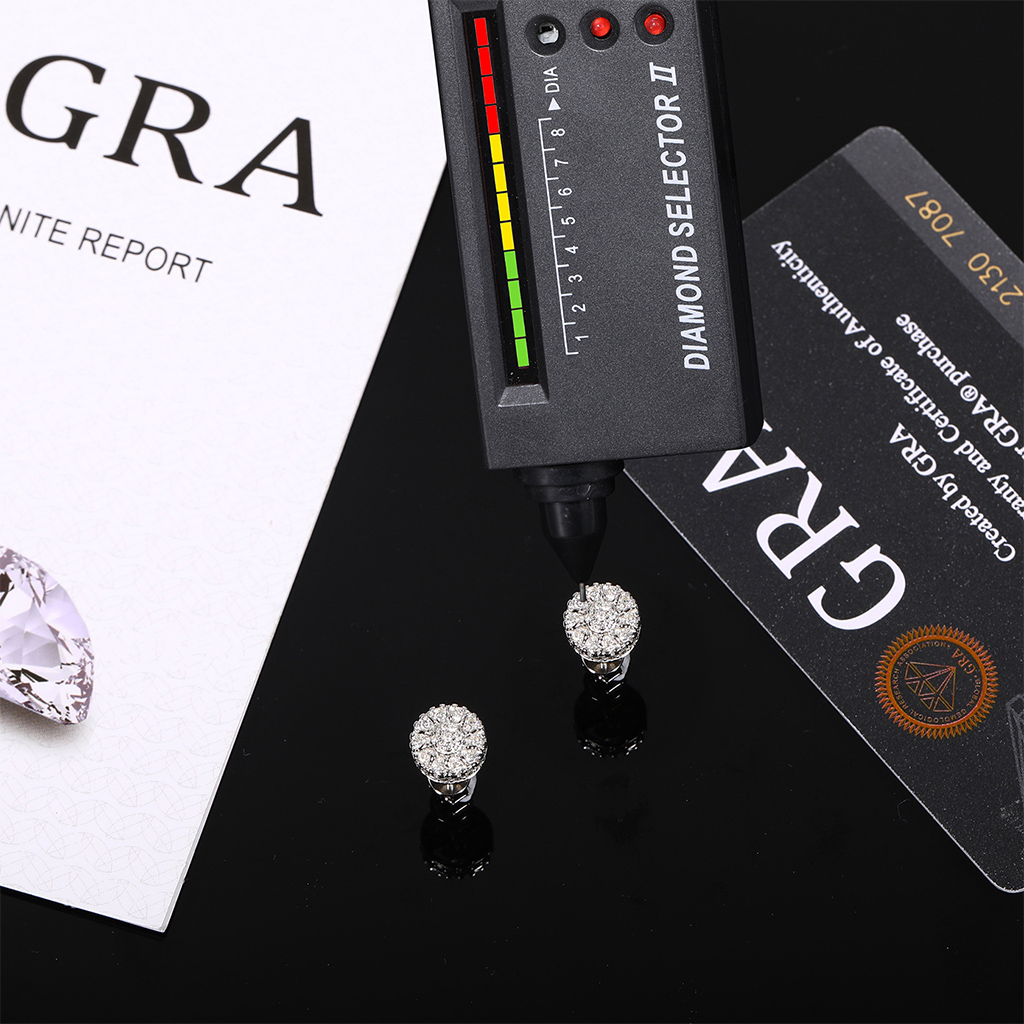 925s & Vvs Moissanite Sunflower Stud Earrings With Iced Out Shine - Image 3