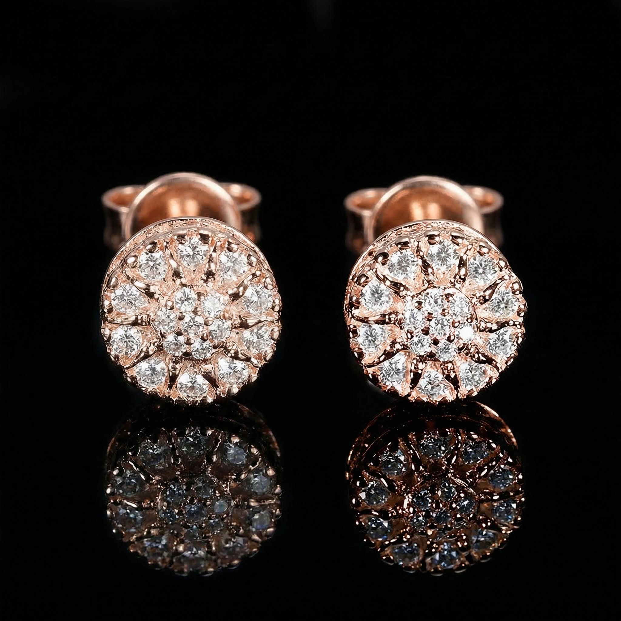 925s & Vvs Moissanite Sunflower Stud Earrings With Iced Out Shine - Image 5