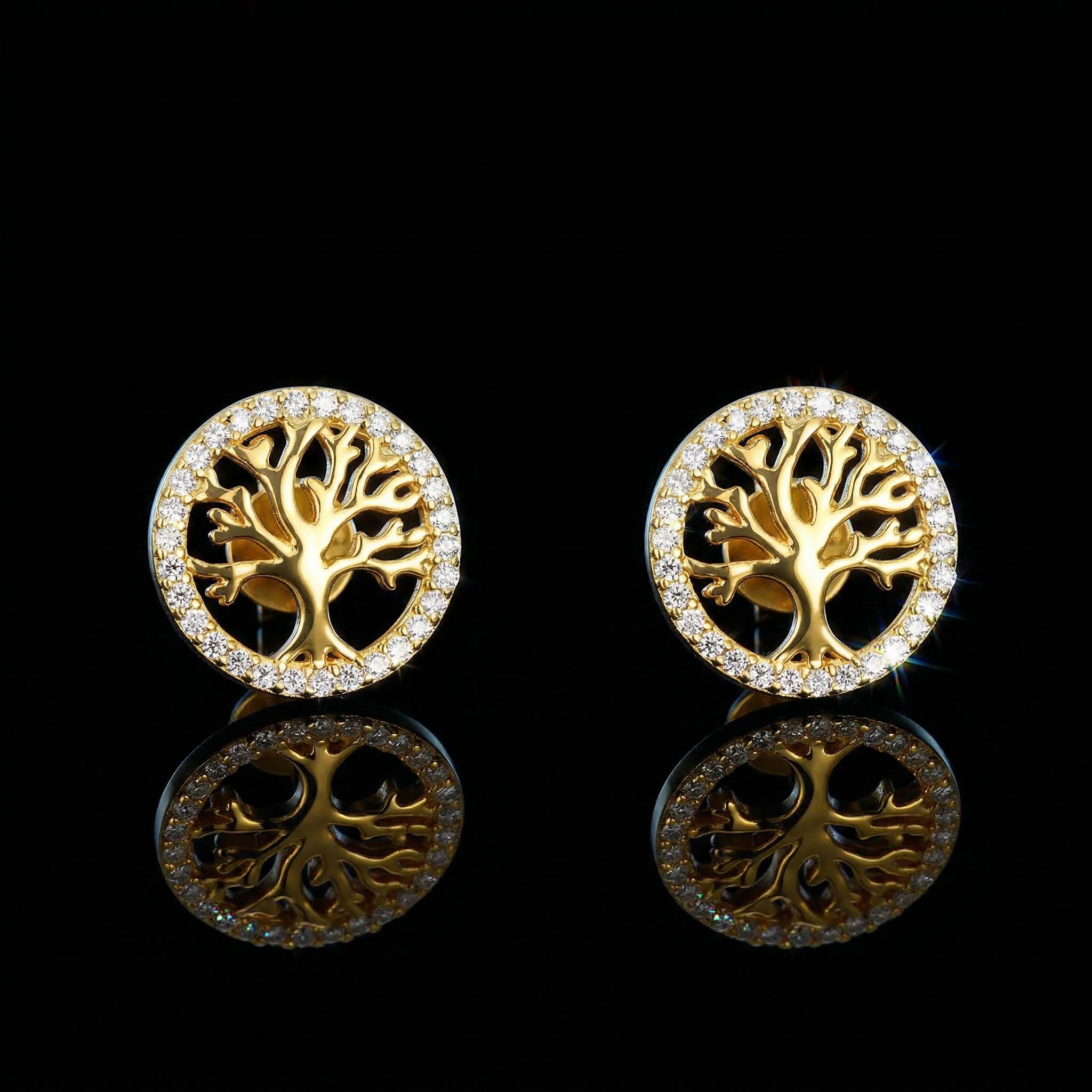 925s & Vvs Moissanite Life Tree Earrings Iced Out Shine With Street Luxury