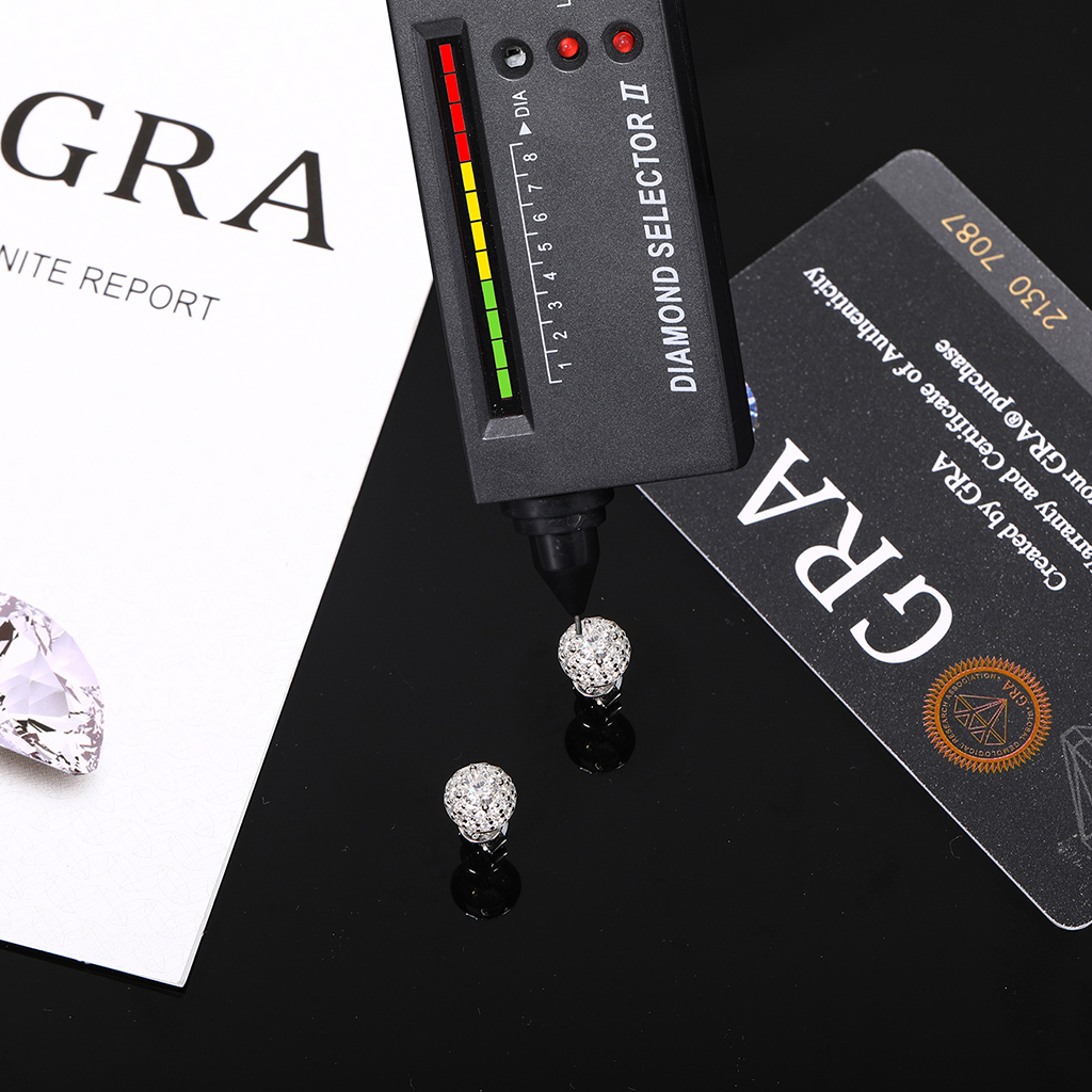 925s & Vvs Moissanite Round Stud Earrings Iced Out Shine With Street Luxury - Image 3