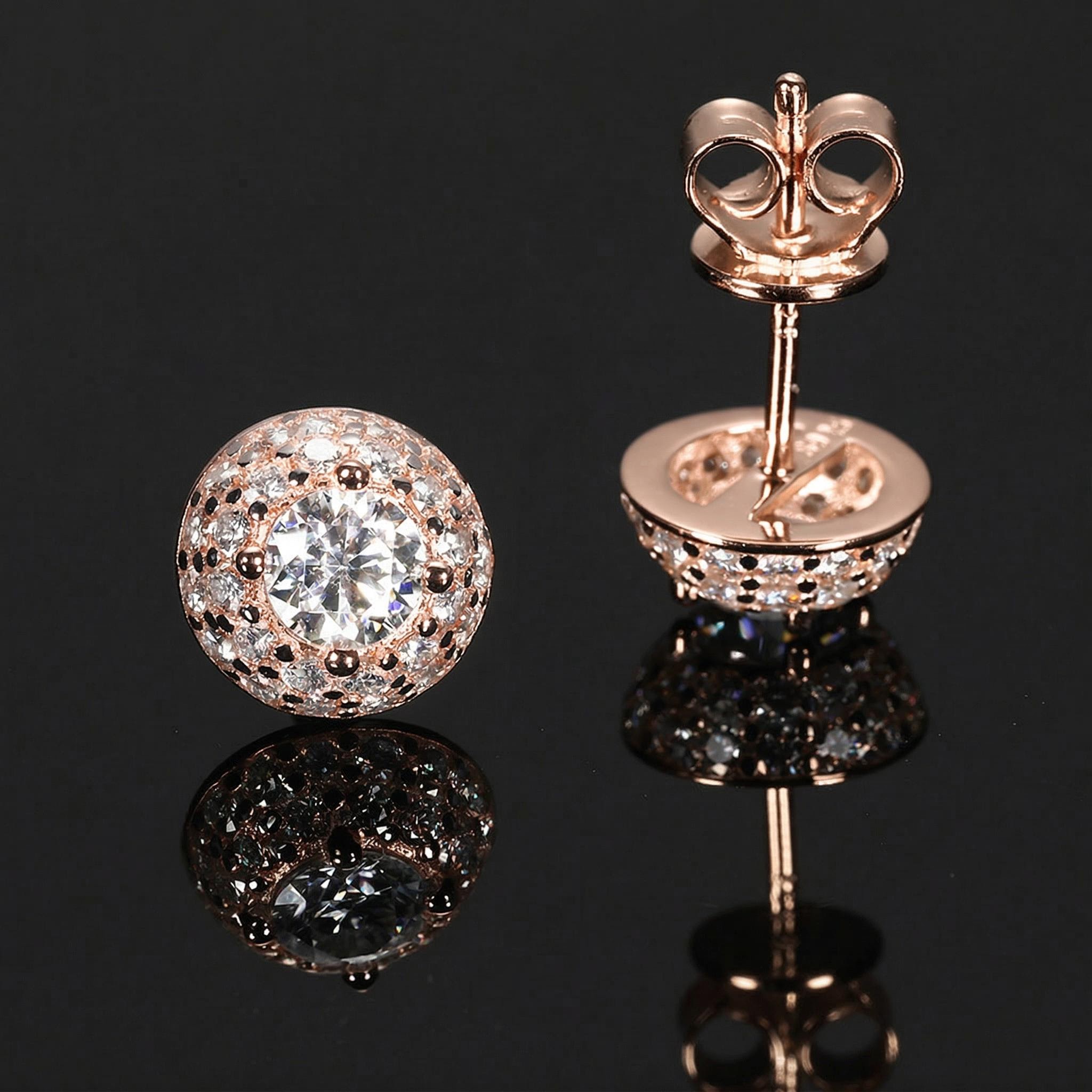 925s & Vvs Moissanite Round Stud Earrings Iced Out Shine With Street Luxury - Image 6