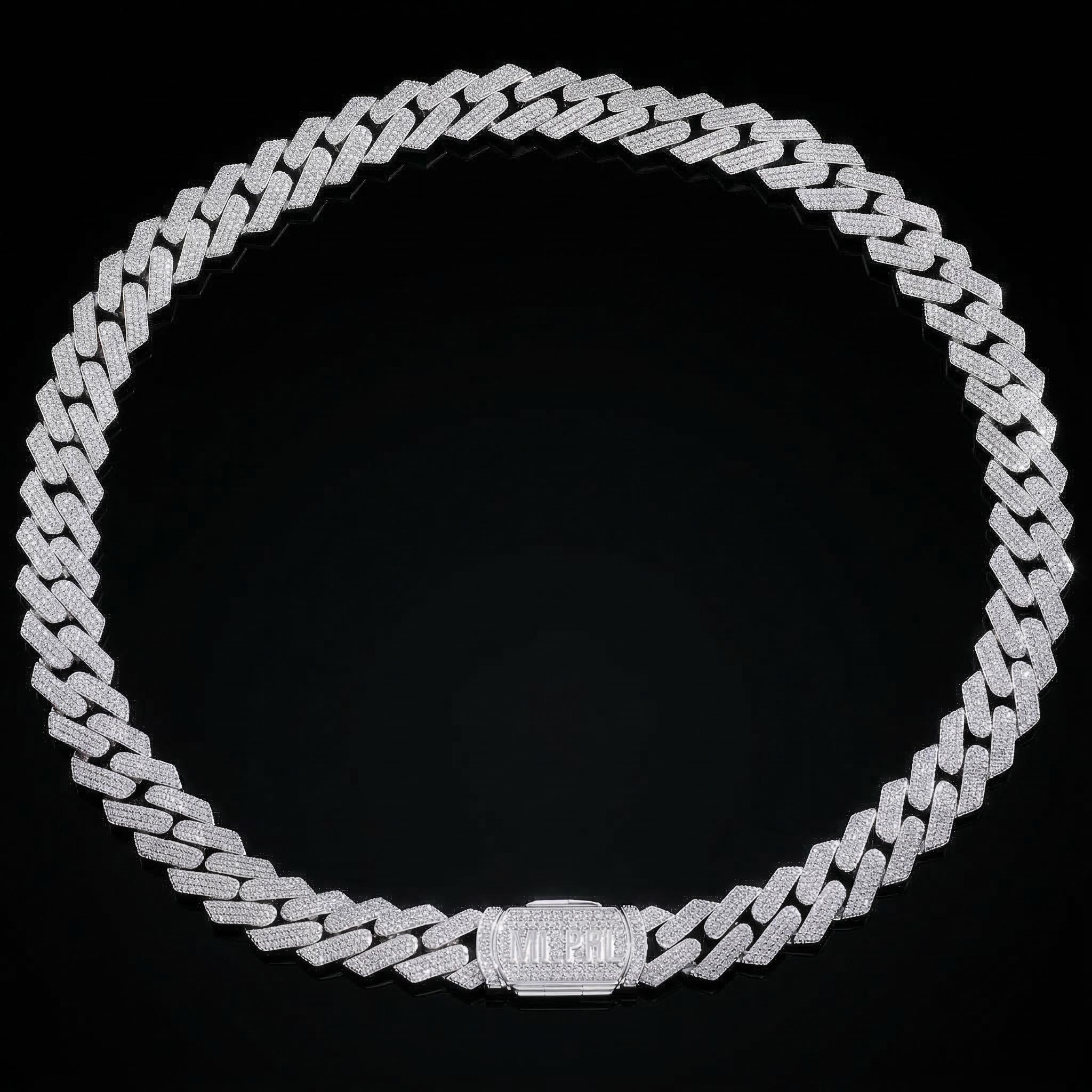 14mm S925 & Moissanite Custom Name Cuban Chain With Iced Out Shine - Image 4