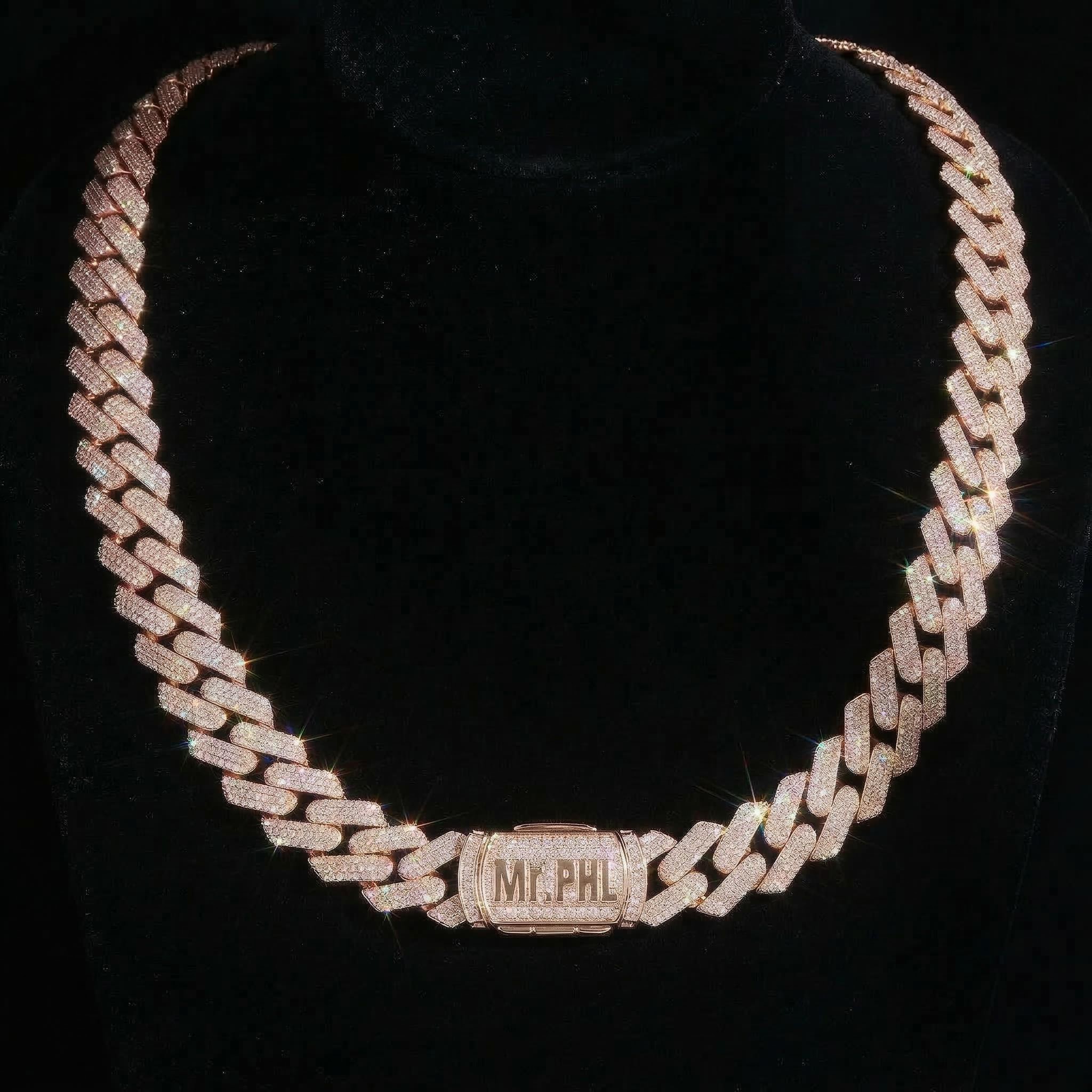 14mm S925 & Moissanite Custom Name Cuban Chain With Iced Out Shine - Image 7