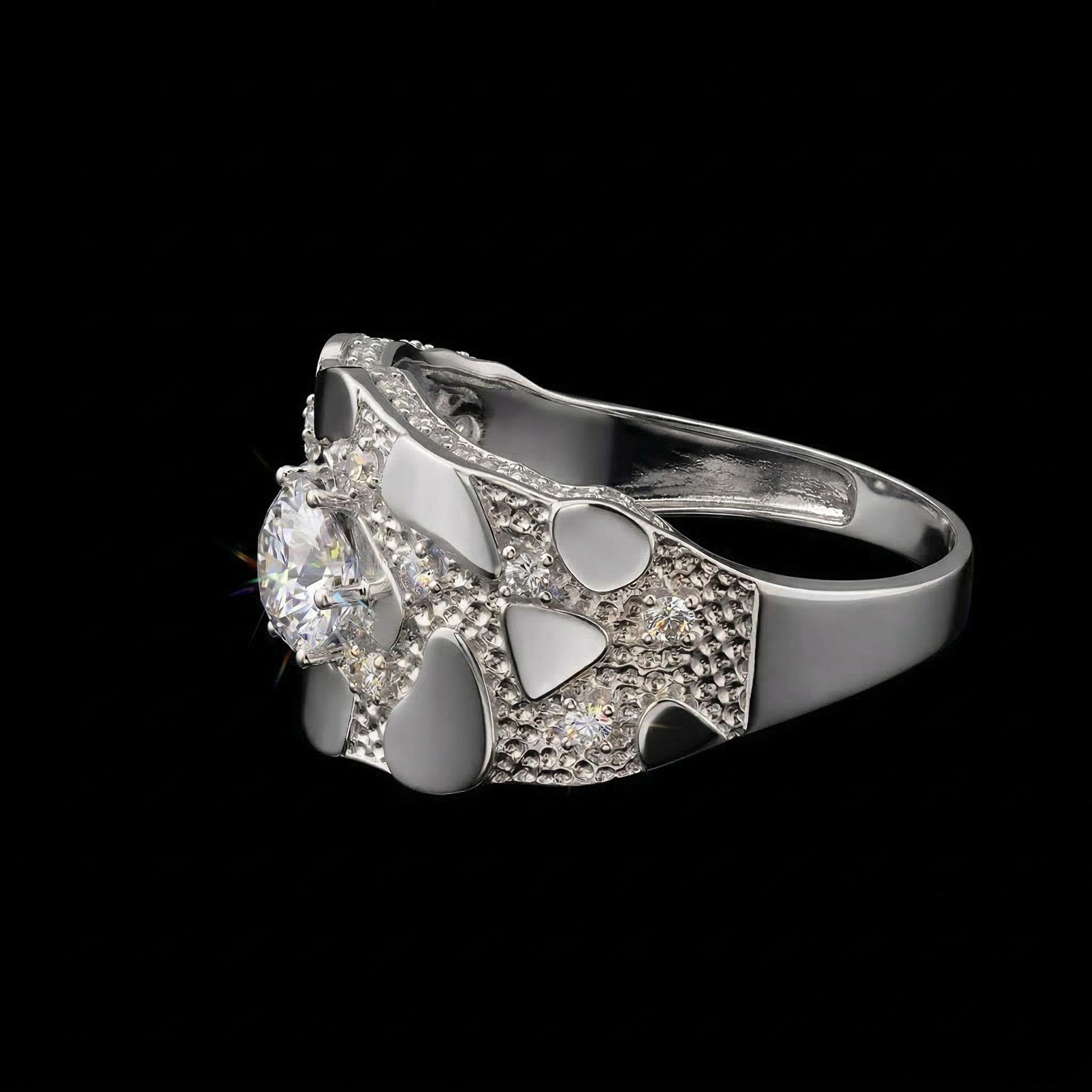 925s & Vvs Moissanite Nugget Ring For Men Iced Out Shine With Street Luxury - Image 4