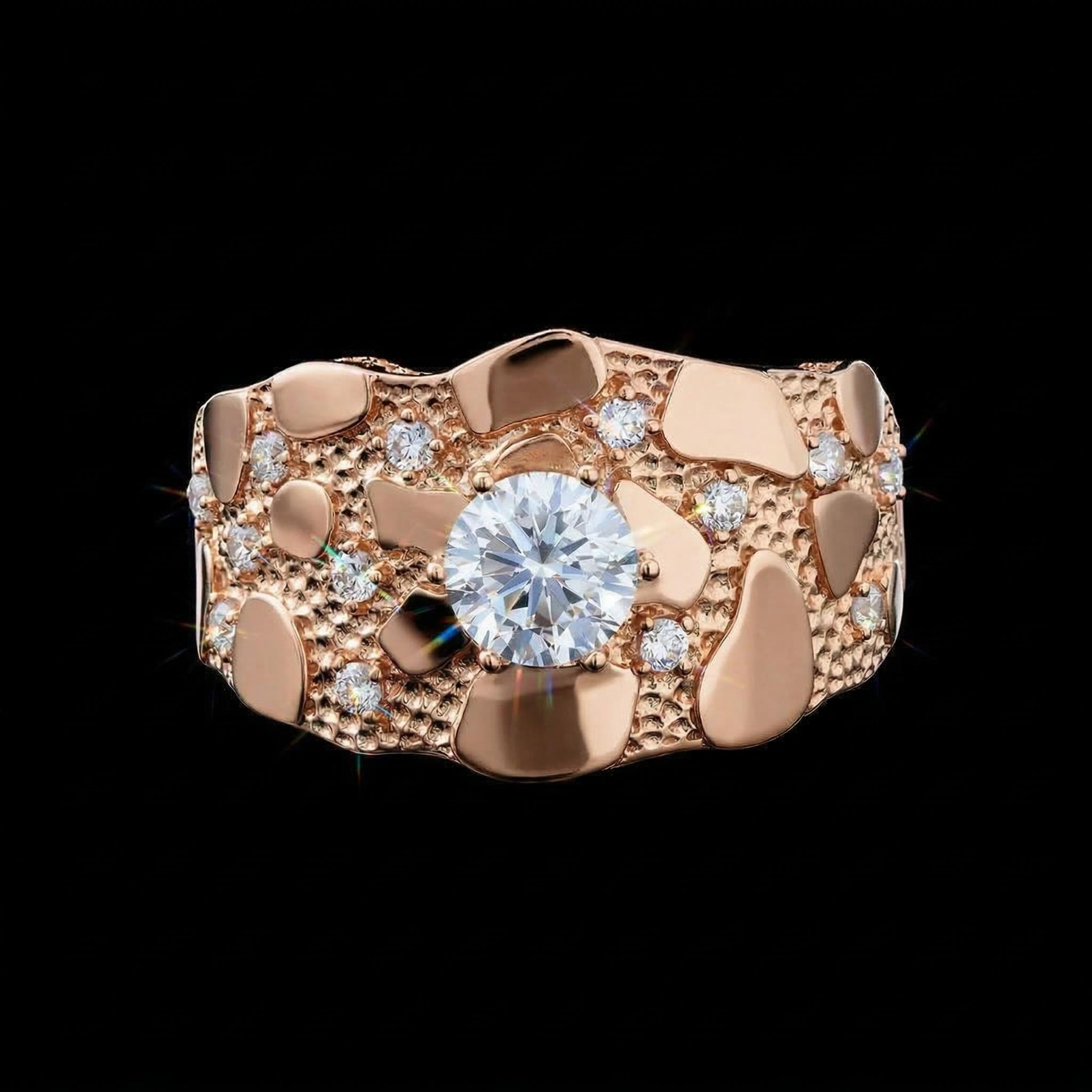 925s & Vvs Moissanite Nugget Ring For Men Iced Out Shine With Street Luxury - Image 6