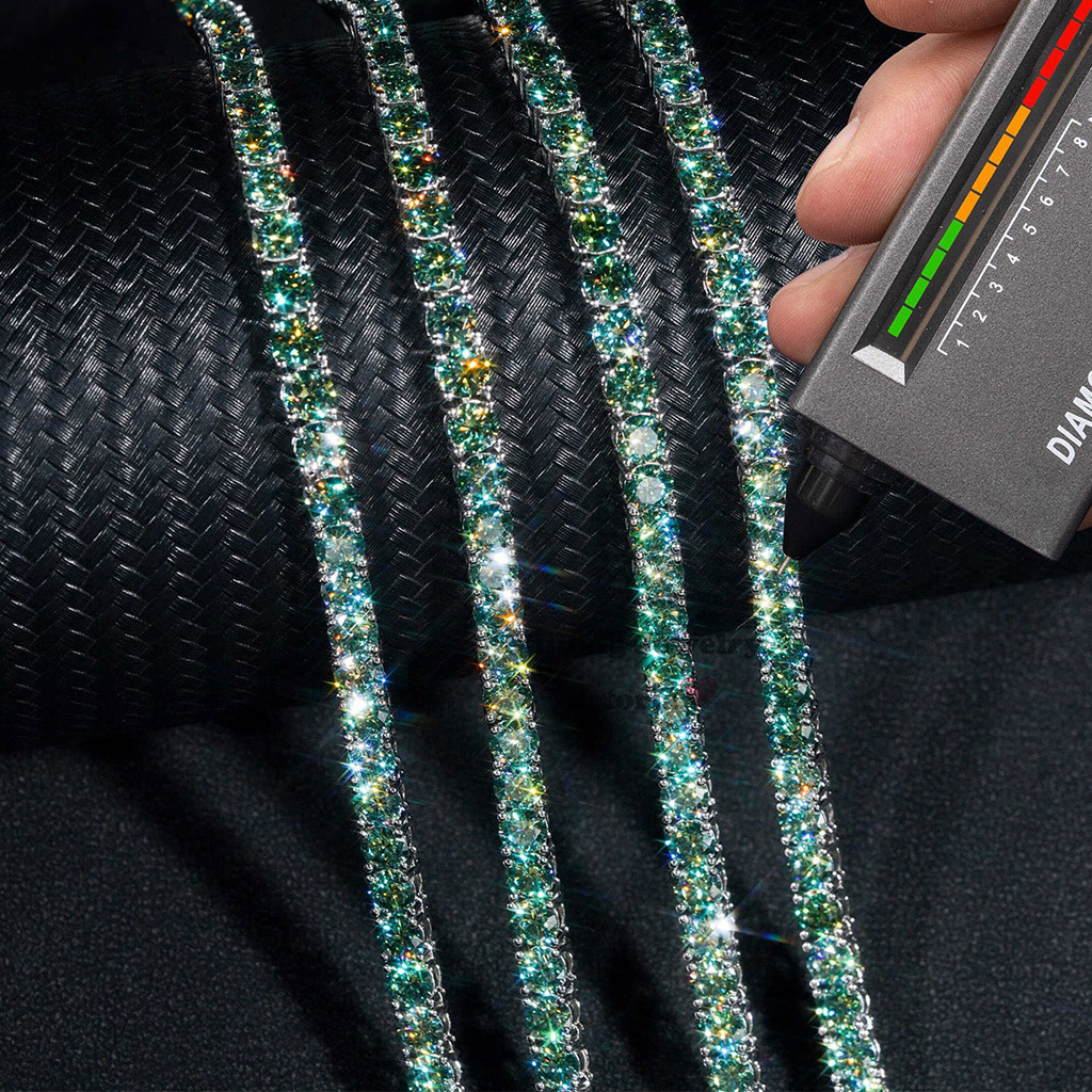5mm S925 & Moissanite Green Tennis Chain Iced Out Shine With Street Luxury - Image 4